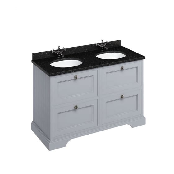 Image of Burlington 1300mm Freestanding Vanity Unit with Minerva Worktop and Double Basin