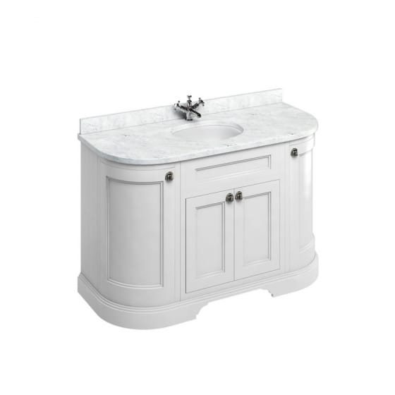 Image of Burlington Freestanding Curved Vanity Unit with Minerva Worktop and Basin