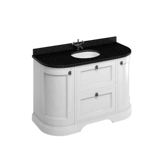 Image of Burlington Freestanding Curved Vanity Unit with Minerva Worktop and Basin