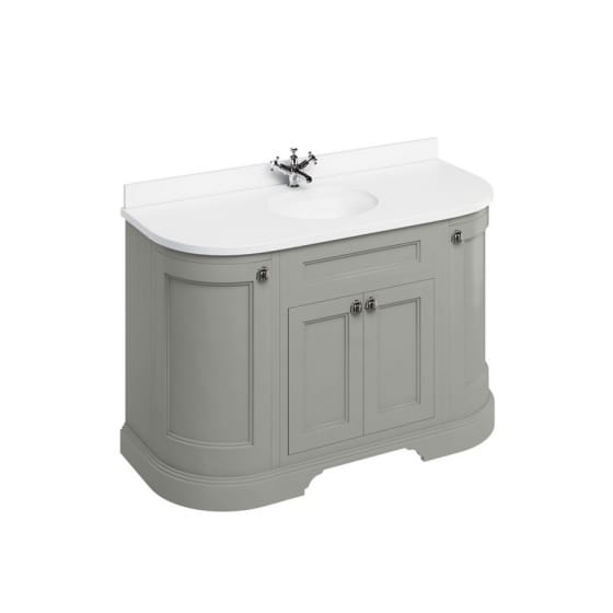 Image of Burlington Freestanding Curved Vanity Unit with Minerva Worktop and Basin