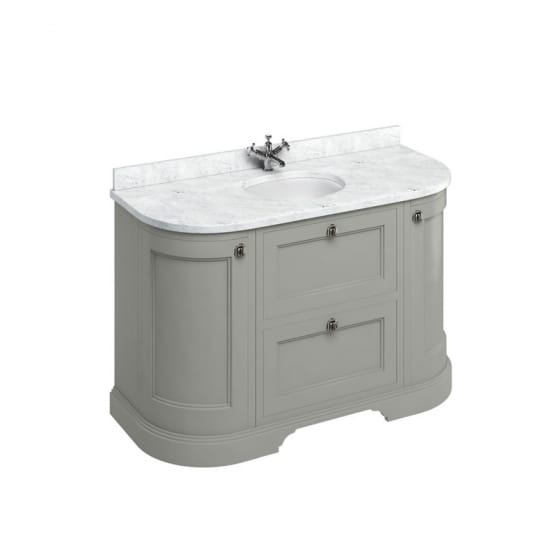 Image of Burlington Freestanding Curved Vanity Unit with Minerva Worktop and Basin