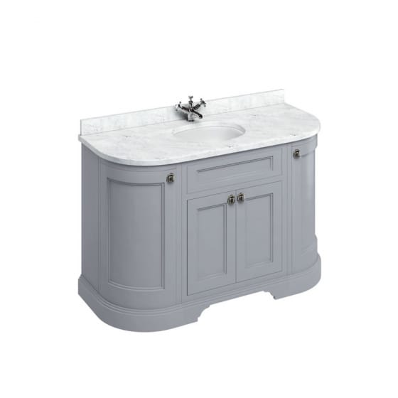 Image of Burlington Freestanding Curved Vanity Unit with Minerva Worktop and Basin