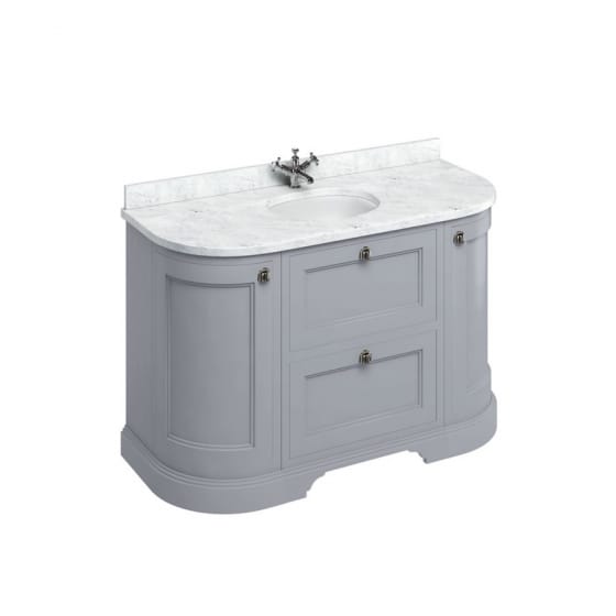 Image of Burlington Freestanding Curved Vanity Unit with Minerva Worktop and Basin