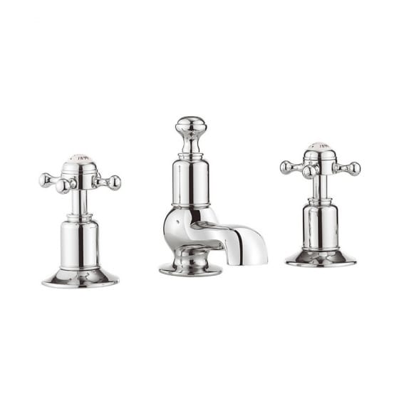 Image of Crosswater Belgravia Deck Mounted 3 Hole Basin Tap Set