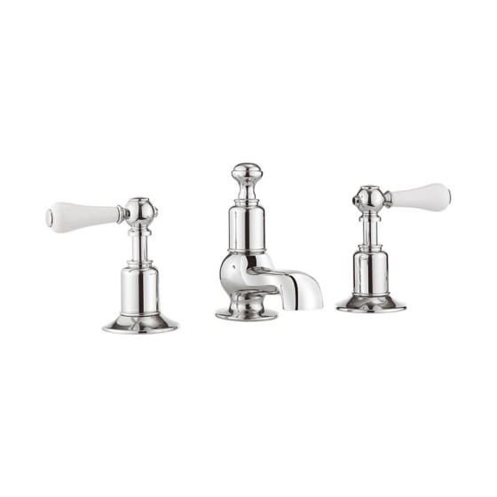 Image of Crosswater Belgravia Deck Mounted 3 Hole Basin Tap Set