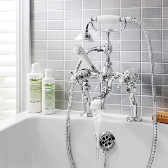 Image of Crosswater Belgravia Deck Mounted Bath Filler With Shower Kit
