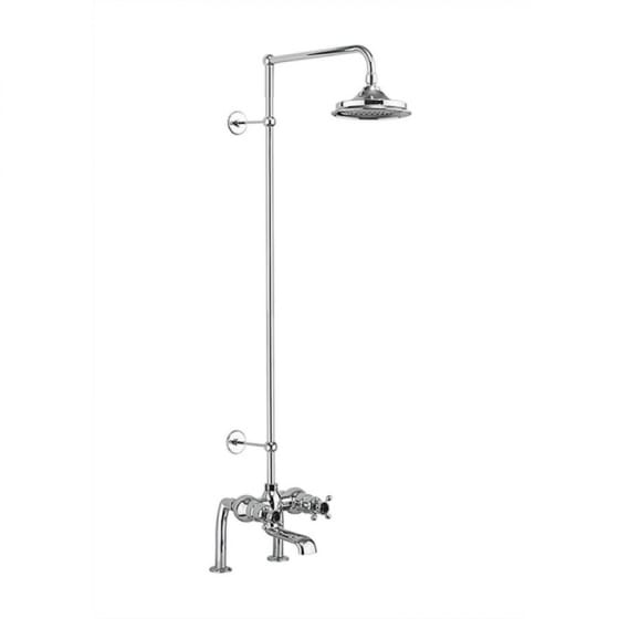 Image of Burlington Tay Thermostatic Deck Mounted Bath Shower Mixer Valve With Rigid Riser