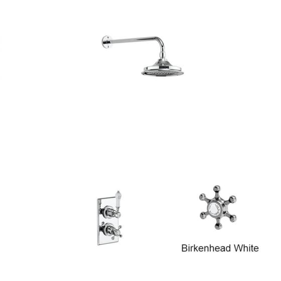 Image of Burlington Trent Single Outlet Thermostatic Shower Valve With Shower Head