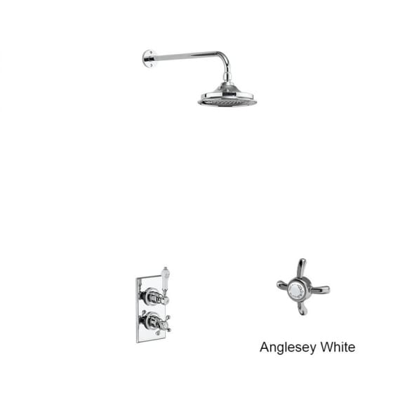 Image of Burlington Trent Single Outlet Thermostatic Shower Valve With Shower Head