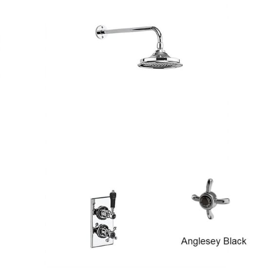 Image of Burlington Trent Single Outlet Thermostatic Shower Valve With Shower Head