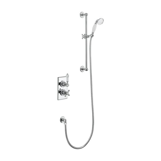 Image of Burlington Trent Single Outlet Thermostatic Shower Valve With Shower Rail Kit