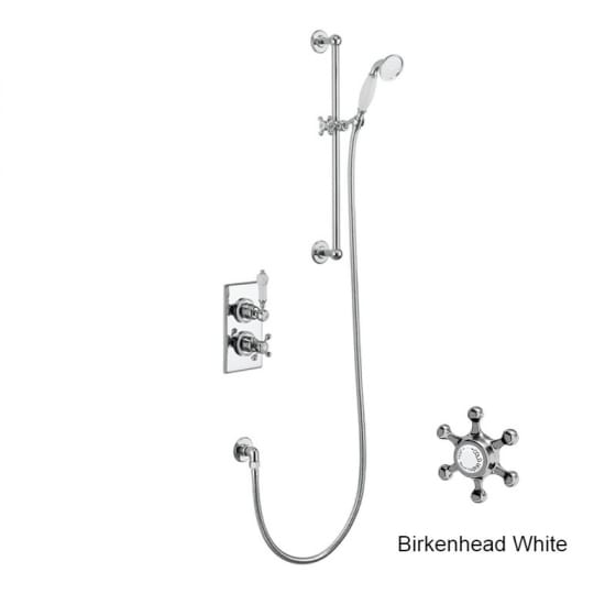 Image of Burlington Trent Single Outlet Thermostatic Shower Valve With Shower Rail Kit