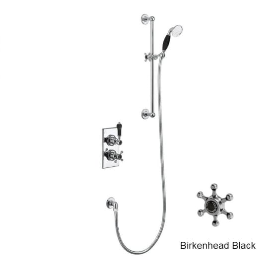 Image of Burlington Trent Single Outlet Thermostatic Shower Valve With Shower Rail Kit