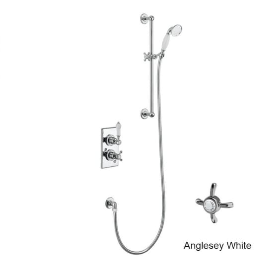 Image of Burlington Trent Single Outlet Thermostatic Shower Valve With Shower Rail Kit