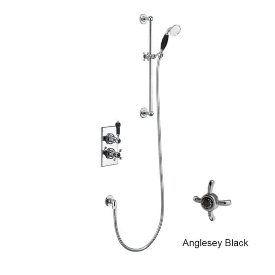 Image of Burlington Trent Single Outlet Thermostatic Shower Valve With Shower Rail Kit