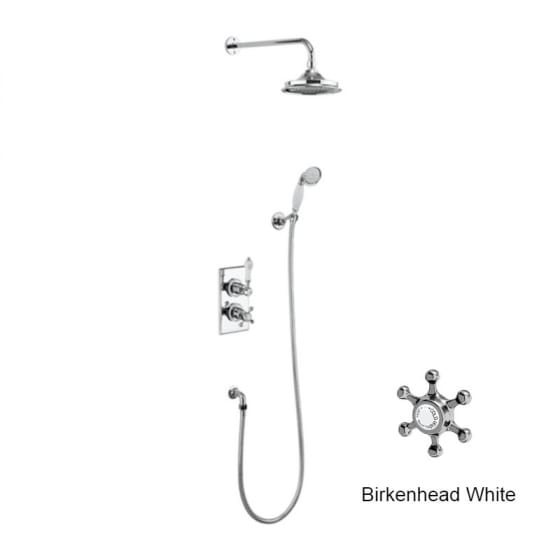 Image of Burlington Trent Dual Outlet Thermostatic Shower Valve With Shower Head & Handset