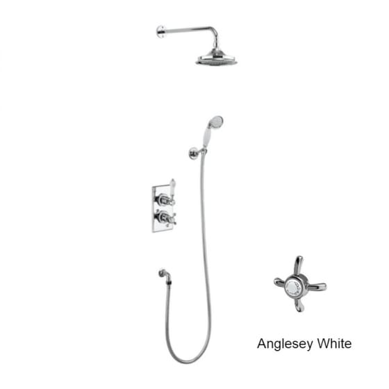 Image of Burlington Trent Dual Outlet Thermostatic Shower Valve With Shower Head & Handset