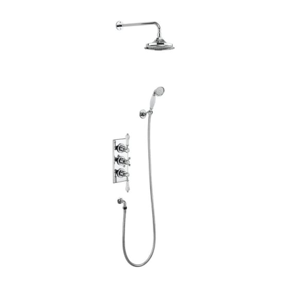 Image of Burlington Trent Dual Outlet Thermostatic Shower Valve With Shower Head & Handset