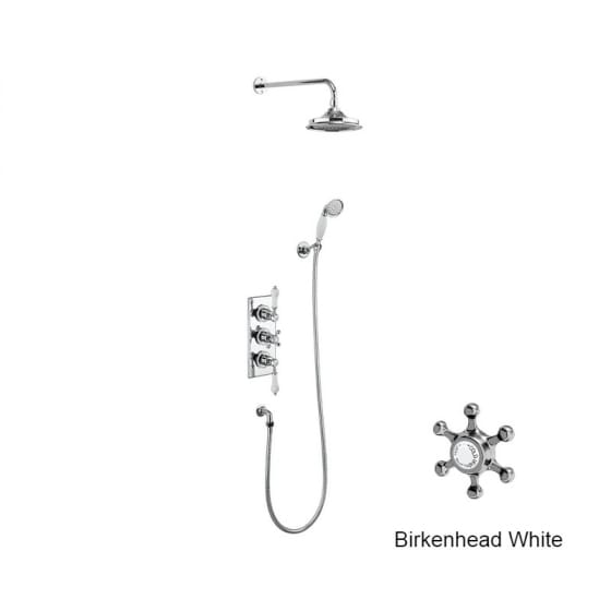 Image of Burlington Trent Dual Outlet Thermostatic Shower Valve With Shower Head & Handset