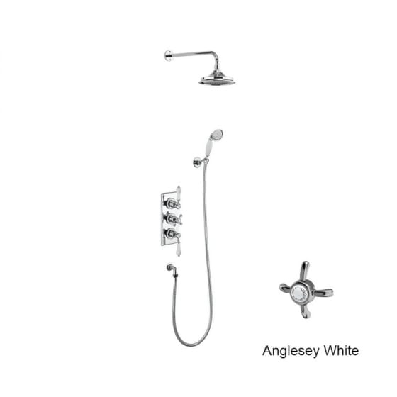 Image of Burlington Trent Dual Outlet Thermostatic Shower Valve With Shower Head & Handset