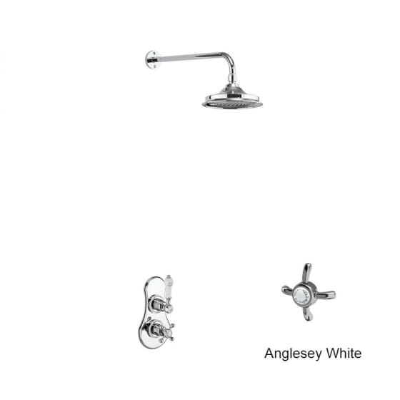 Image of Burlington Severn Single Outlet Thermostatic Shower Valve With Shower Head