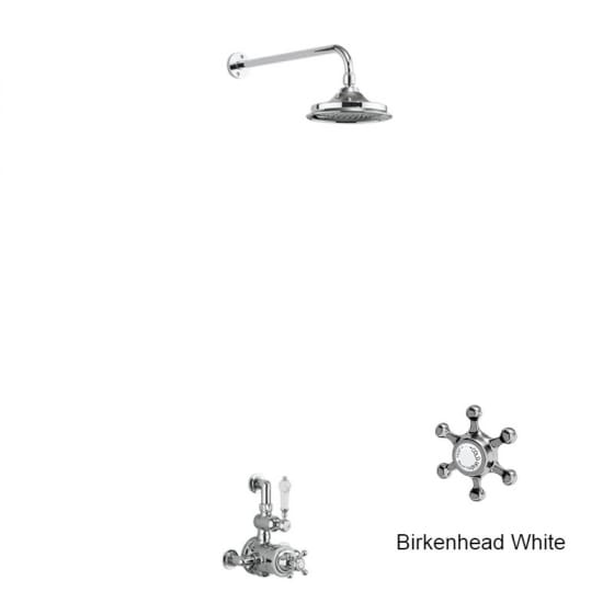 Image of Burlington Avon Thermostatic Single Outlet Exposed Shower Valve With Shower Head