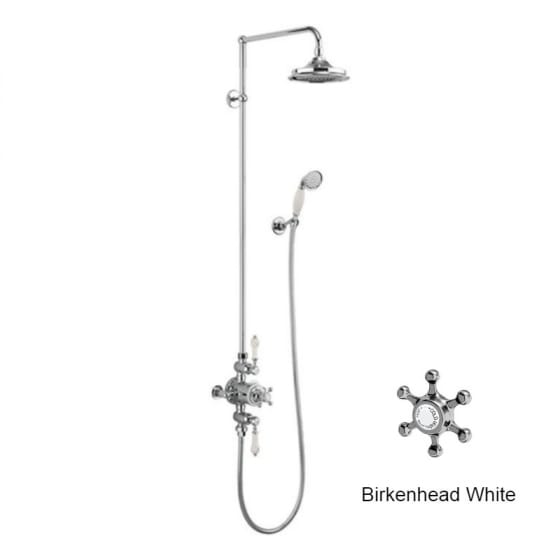 Image of Burlington Avon Dual Outlet Thermostatic Exposed Shower Valve With Shower Head & Handset