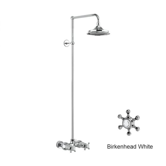 Image of Burlington Eden Single Outlet Thermostatic Exposed Shower Valve With Shower Head