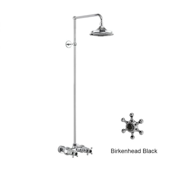 Image of Burlington Eden Single Outlet Thermostatic Exposed Shower Valve With Shower Head