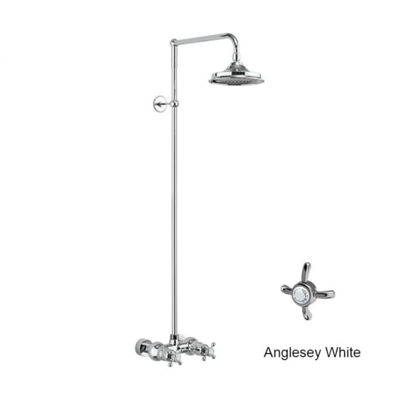 Image of Burlington Eden Single Outlet Thermostatic Exposed Shower Valve With Shower Head