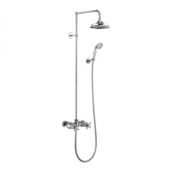 Image of Burlington Eden Dual Outlet Thermostatic Exposed Shower Valve With Shower Head & Handset