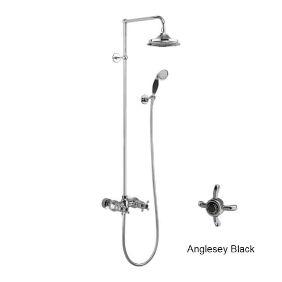 Image of Burlington Eden Dual Outlet Thermostatic Exposed Shower Valve With Shower Head & Handset