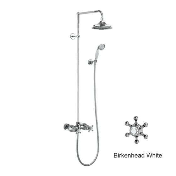 Image of Burlington Eden Dual Outlet Thermostatic Exposed Shower Valve With Shower Head & Handset