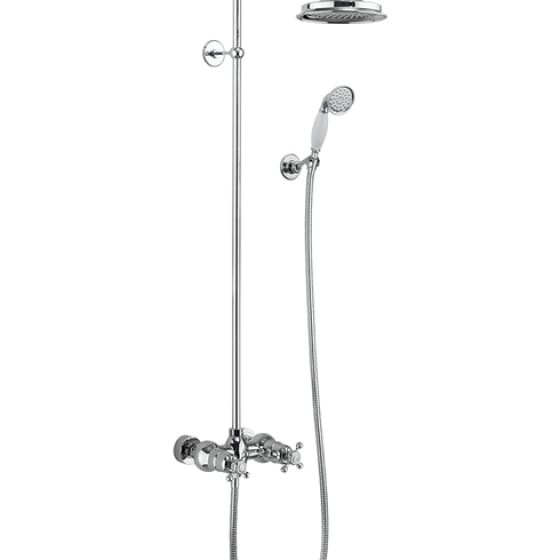 Image of Burlington Eden Dual Outlet Thermostatic Exposed Shower Valve With Shower Head & Handset