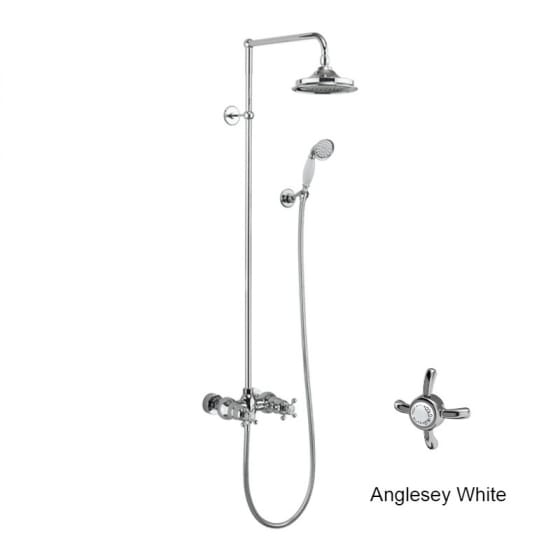 Image of Burlington Eden Dual Outlet Thermostatic Exposed Shower Valve With Shower Head & Handset