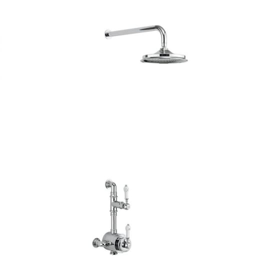Image of Burlington Stour Single Outlet Thermostatic Exposed Shower Valve With Shower Head