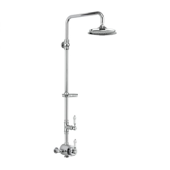 Image of Burlington Stour Single Outlet Thermostatic Exposed Shower Valve With Shower Head & Riser Kit