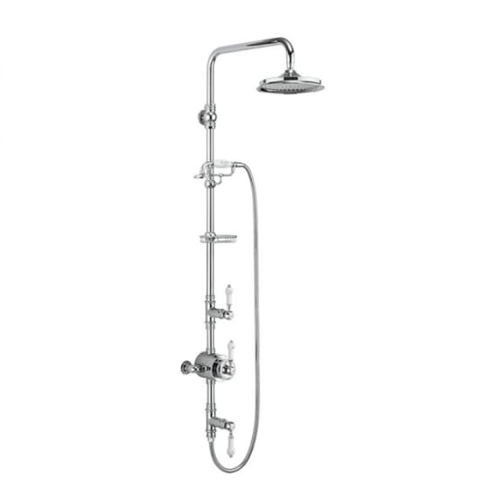Image of Burlington Stour Dual Outlet Thermostatic Exposed Shower Valve With Shower Head & Handset