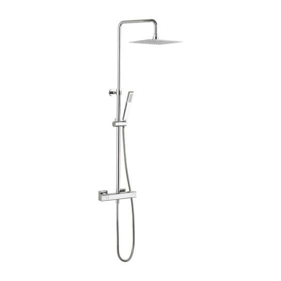 Image of Crosswater Atoll Square Multifunction Thermostatic Shower Valve With Fixed Head & Handshower
