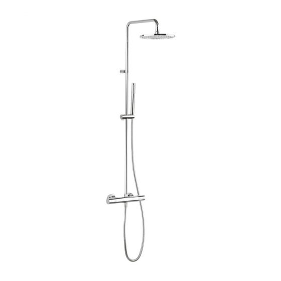 Image of Crosswater Design Exposed Thermostatic Shower Valve With Fixed Head & Pencil Shower Kit