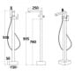 Image of RAK Cubis Freestanding Bath Shower Mixer