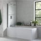 Image of BTL P Shape Acrylic Shower Bath and Bath Screen