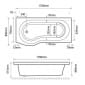 Image of Eastbrook Beaufort Shannon P-Shape Bath