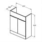 Image of Ideal Standard Tesi Floorstanding Semi-Countertop Unit