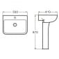 Image of Tailored Bathrooms Seina Basin and Pedestal