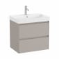 Image of Roca Ona: Unik Wall-Hung Bathroom Vanity Unit with 2 Drawers and Basin (650mm)