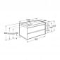 Image of Roca Ona: Unik Wall-Hung Bathroom Vanity Unit with 2 Drawers and Basin (1000mm)
