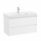 Image of Roca Ona: Unik Wall-Hung Bathroom Vanity Unit with 2 Drawers and Basin (1000mm)