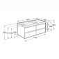 Image of Roca Ona: Unik Wall-Hung Bathroom Vanity Unit with 4 Drawers and 2 Basins (1200mm)