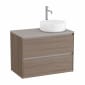 Image of Roca Ona: Unik Wall-Hung Bathroom Vanity Unit for Counter Top Basin with 2 Drawers RH (800mm)